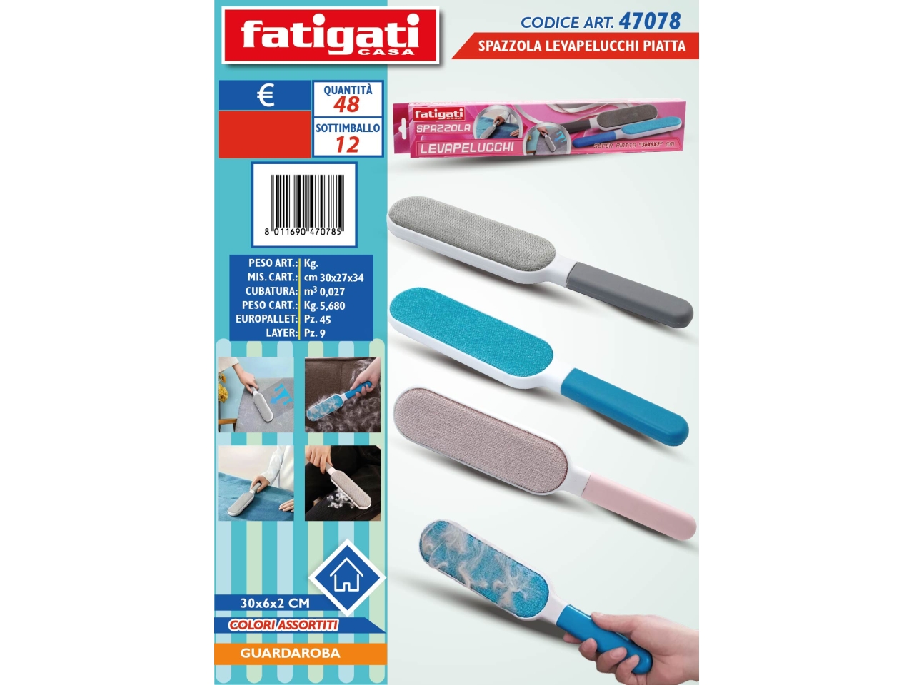 SPAZZOLA LEVAPELUCCHI PIATTA SUPER