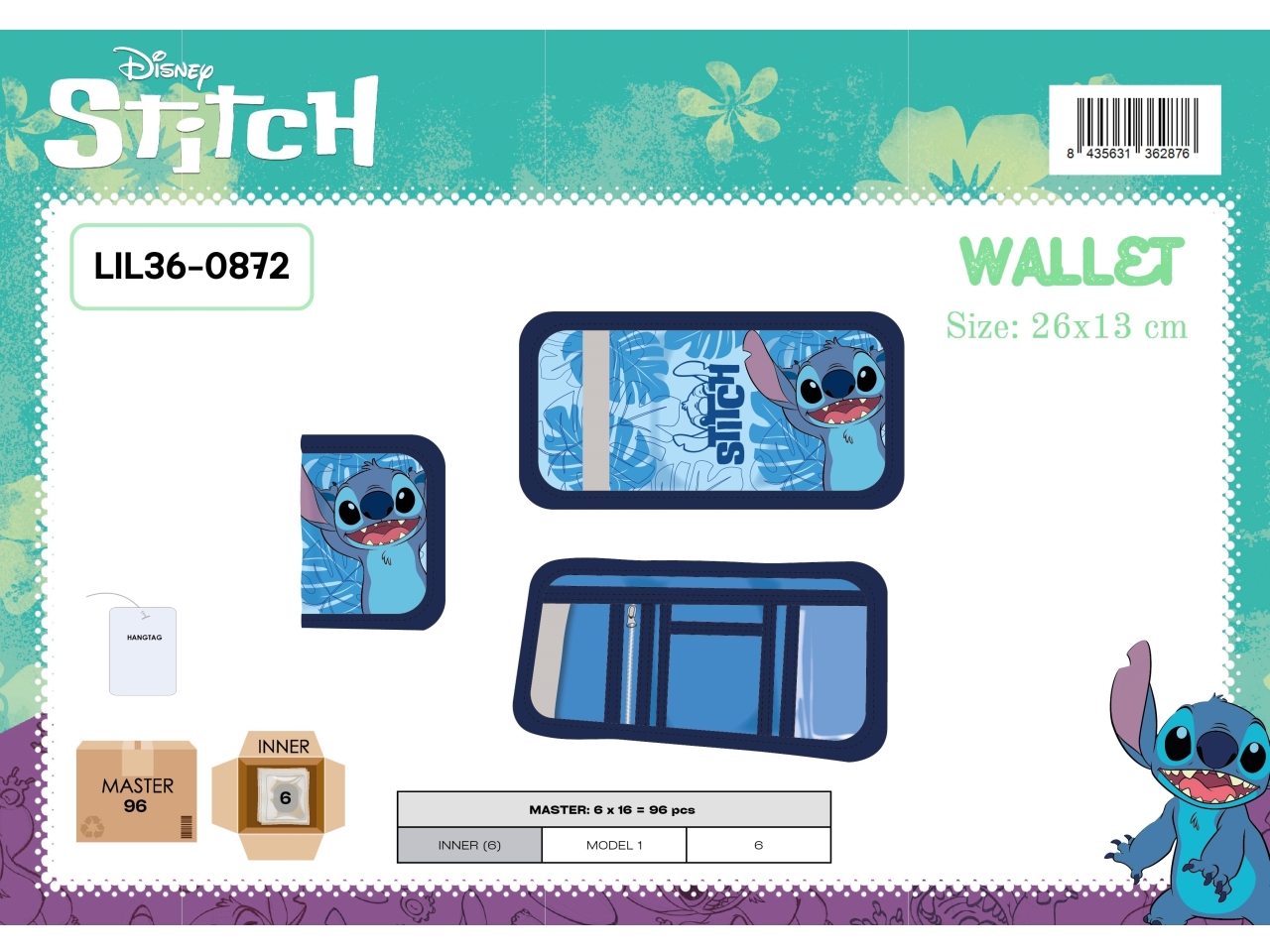 STITCH BOY PORTAFOGLI 26X13CM LIL36-0872