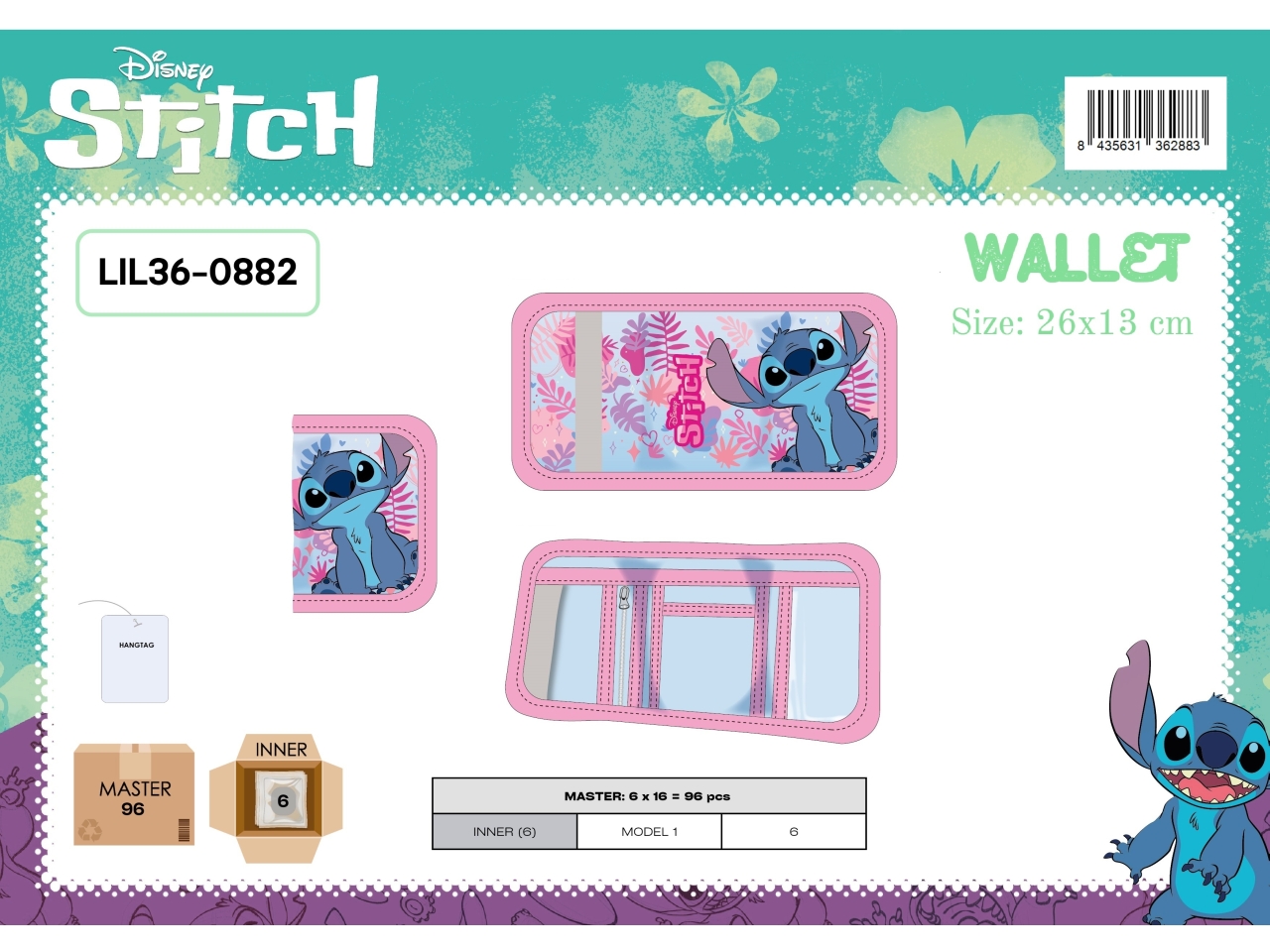 STITCH GIRL PORTAFOGLI 26X13CM LIL36-0882