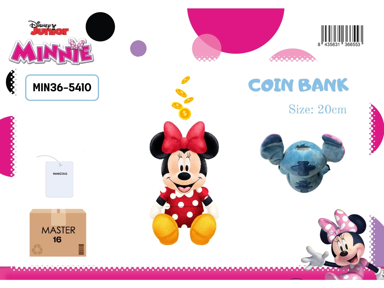 MINNIE SALVADANAIO IN PLUSH 20CM MIN36-5410 MINNIE SALVADANAIO IN PLUSH 20CM MIN36-5410