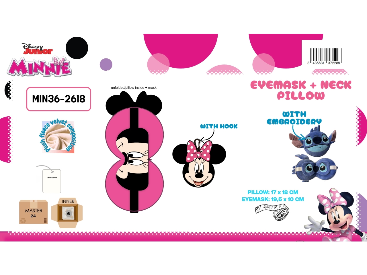 MINNIE MASCHERA OCCHI + CUSCINO COLLO MIN36-2618 MINNIE MASCHERA OCCHI + CUSCINO COLLO MIN36-2618