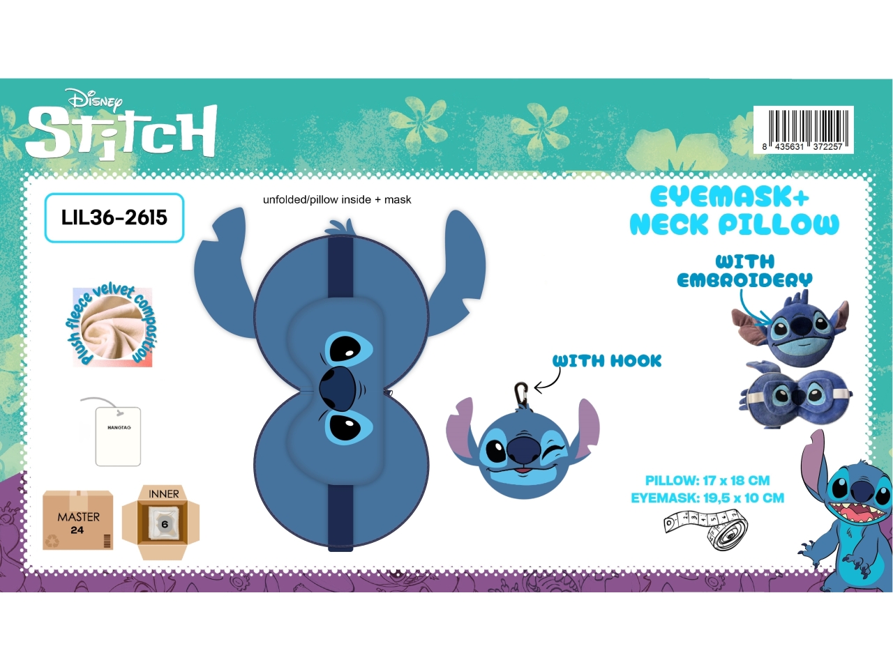STITCH BOY MASCHERA OCCHI+CUSCINO COLLO LIL36-2615