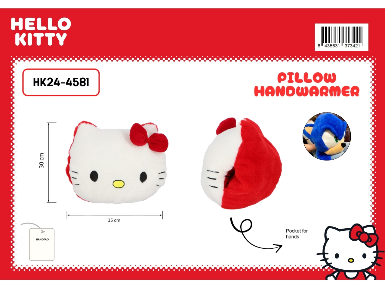 HELLO KITTY CUSCINO SCALDAMANI 35X35CM HK24-4581