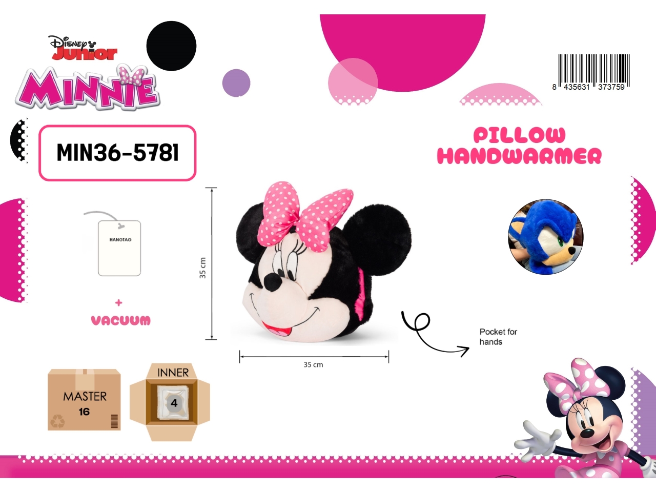 MINNIE CUSCINO SCALDAMANI 35X35CM MIN36-5781