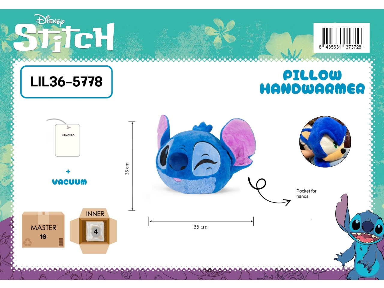 STITCH BOY CUSCINO SCALDAMANI 35X35CM LIL36-5778