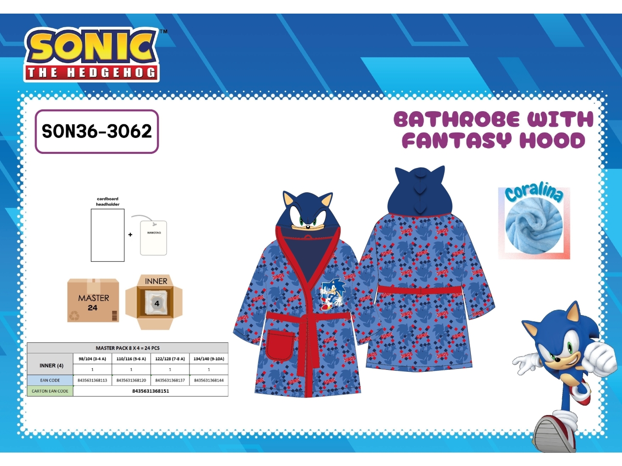 SONIC ACCAPPATOIO CON CAPPUCCIO SON36-3062 SONIC ACCAPPATOIO CON CAPPUCCIO SON36-3062