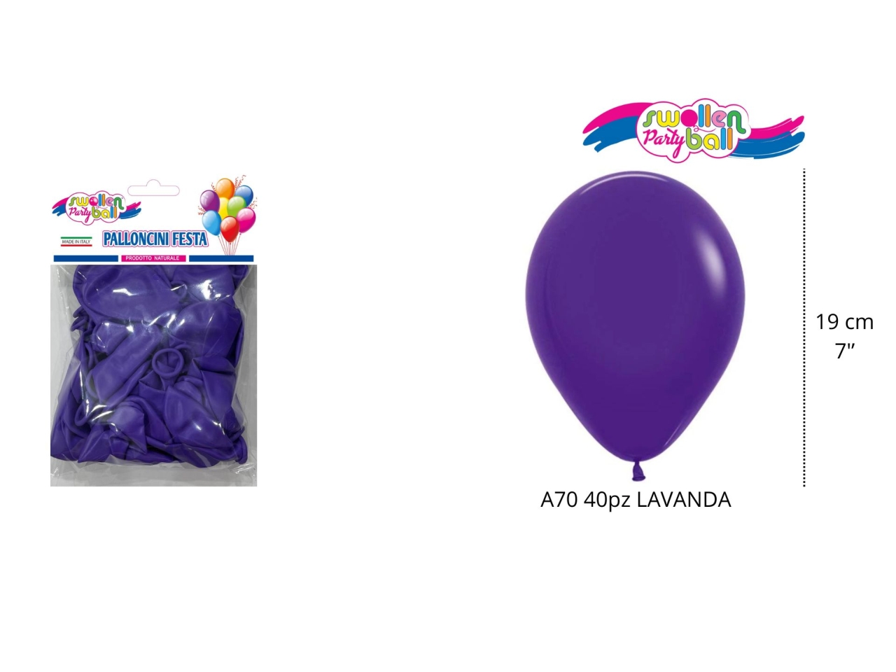 PALLONCINI GOMMA A70 CLASSICO 40PZ LAVANDA 1150