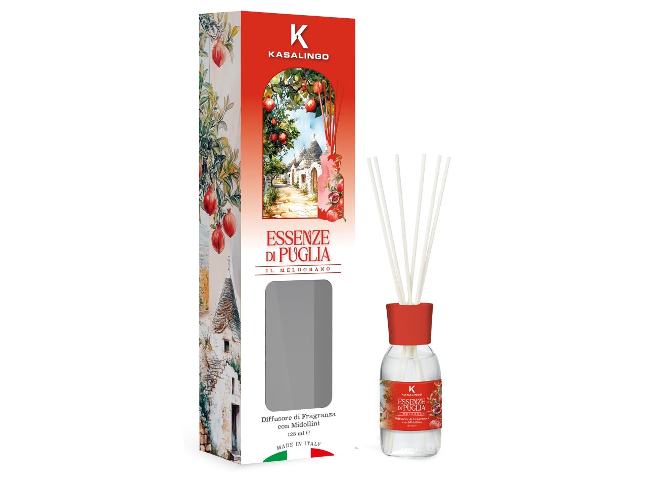 DIFFUSORI C/BACCHETTE 125ML MELOGRANO 117416