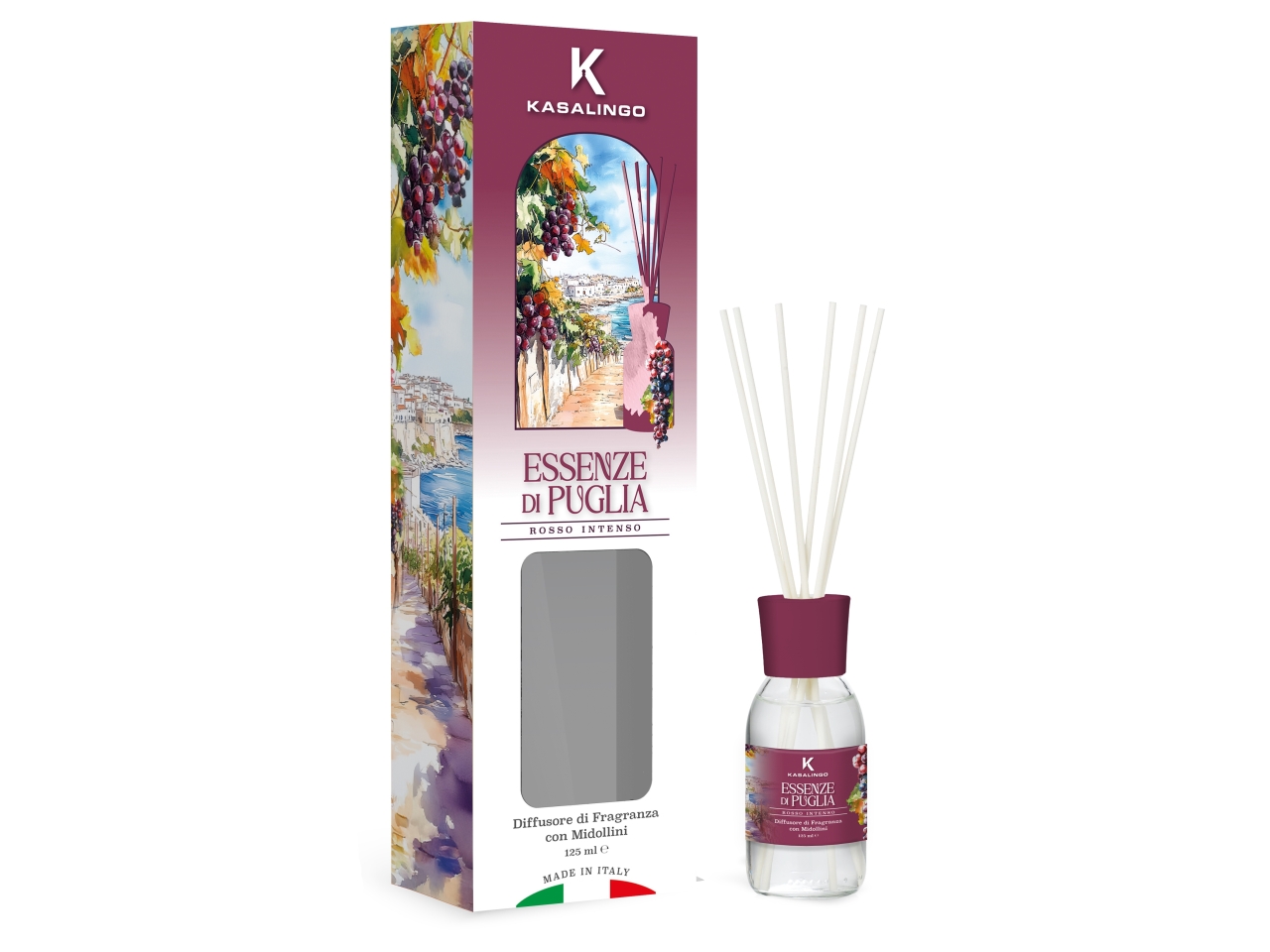 DIFFUSORI C/BACCHETTE 125ML ROSSO INTENSO 117418