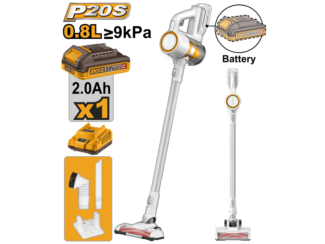 ASPIRAPOLVERE 120W A BATTERIA CVLI2006