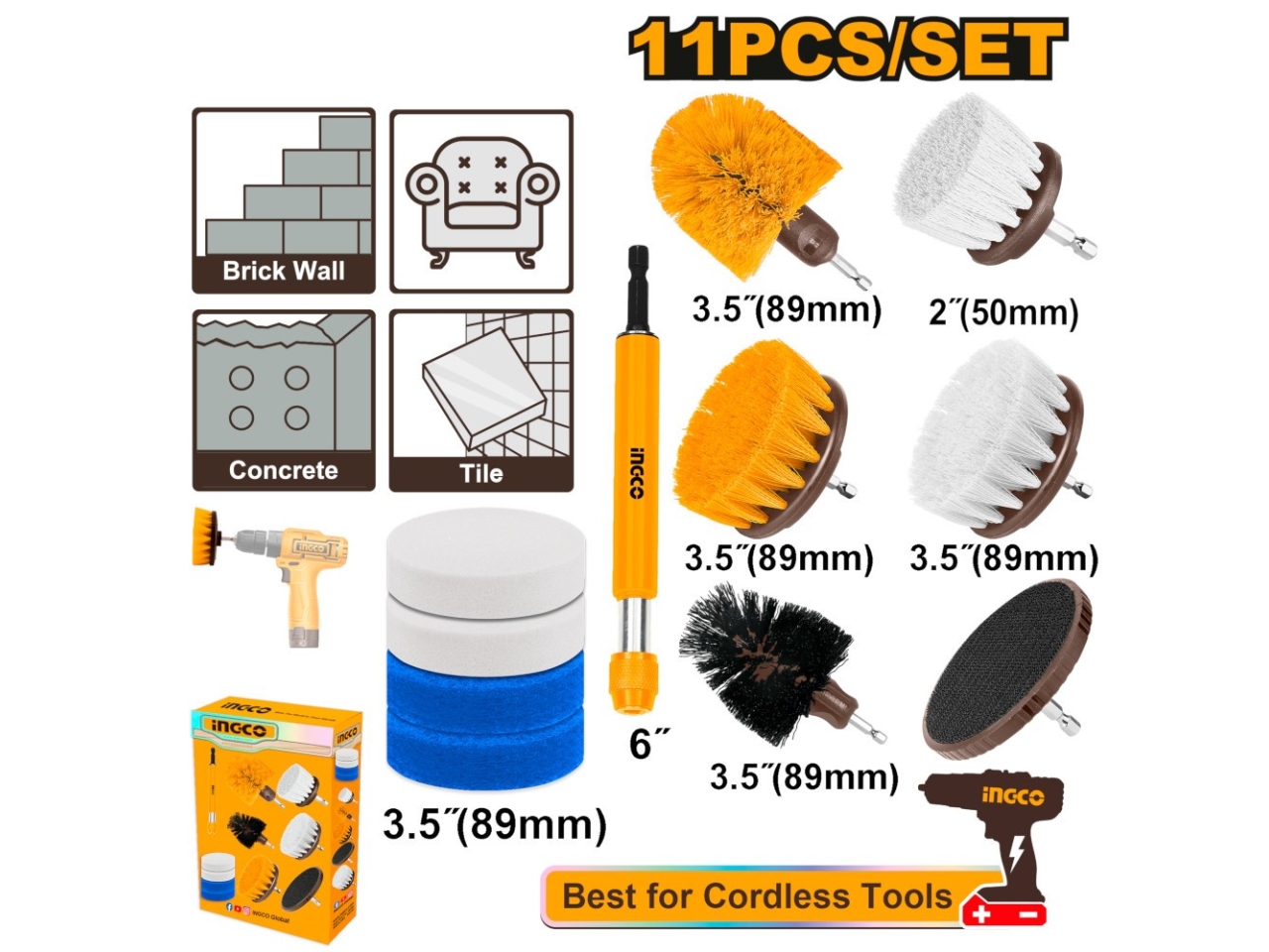 SPAZZOLE MULTIUSO SET DA 11PZ WCB1101