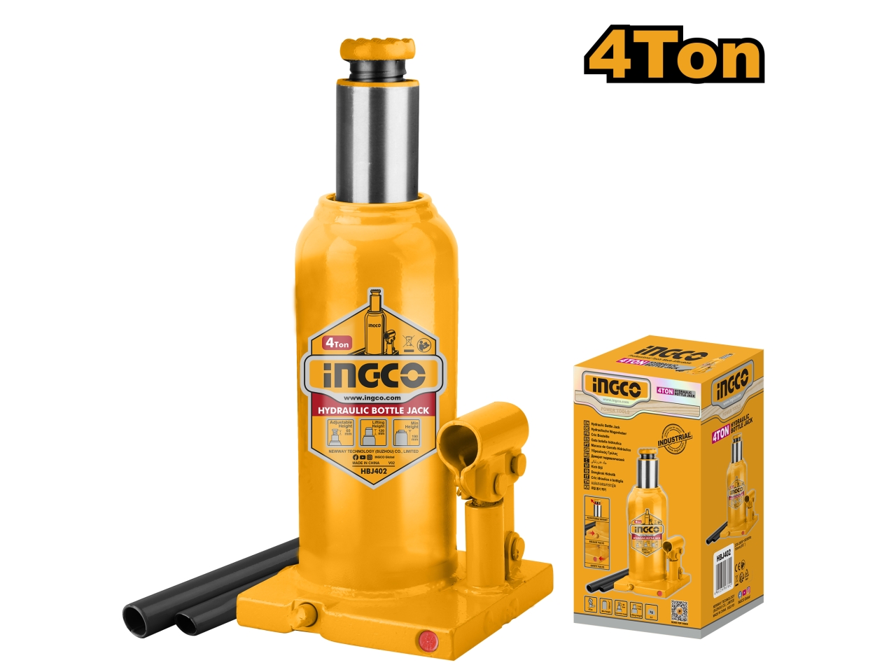 CRIC IDRAULICO A BOTT. 4T 194X372MM 3,3KG HBJ402