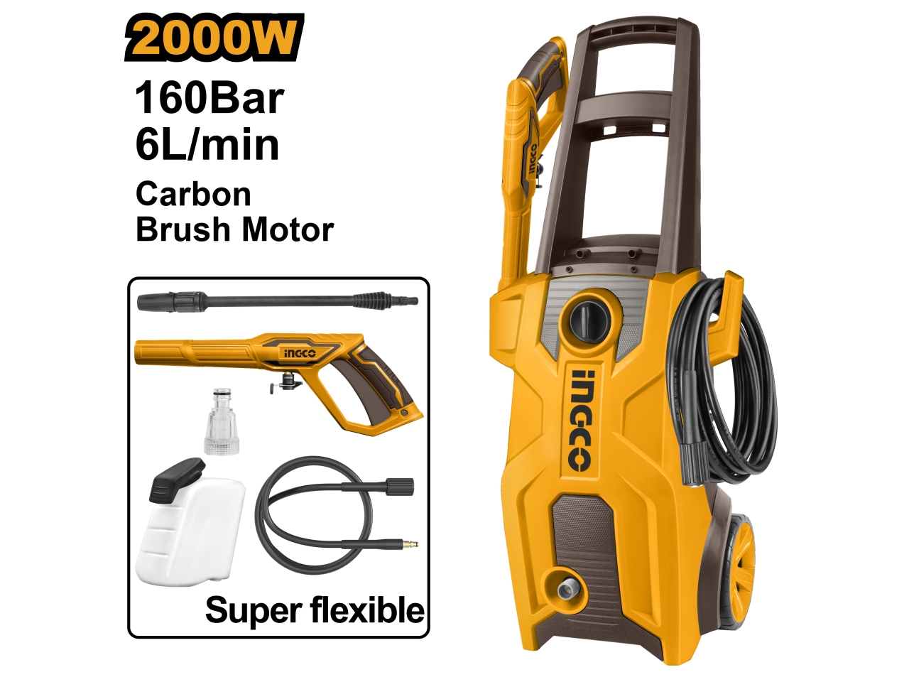 IDROPULITRICE 2000W 160BAR CON ACCESSORI HPWR20018