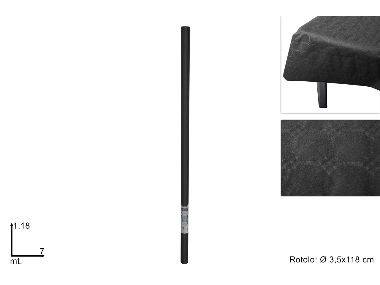 TOVAGLIA DAMASCATA 1,18X7MT NERA DEV15011781