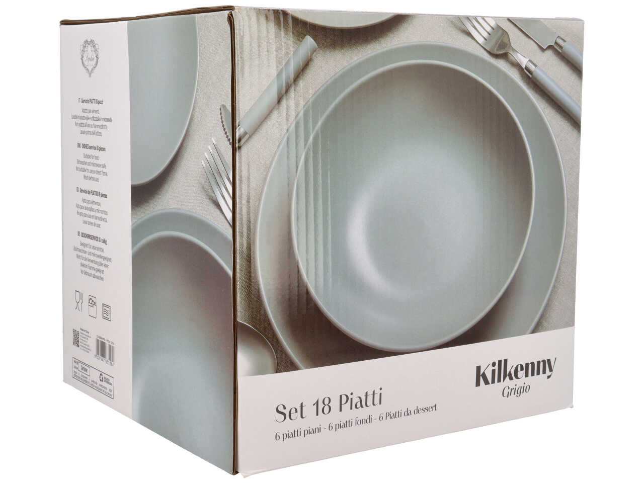 KILKENNY SET 18 PIATTI DI COLORE GRIGIO 43056098