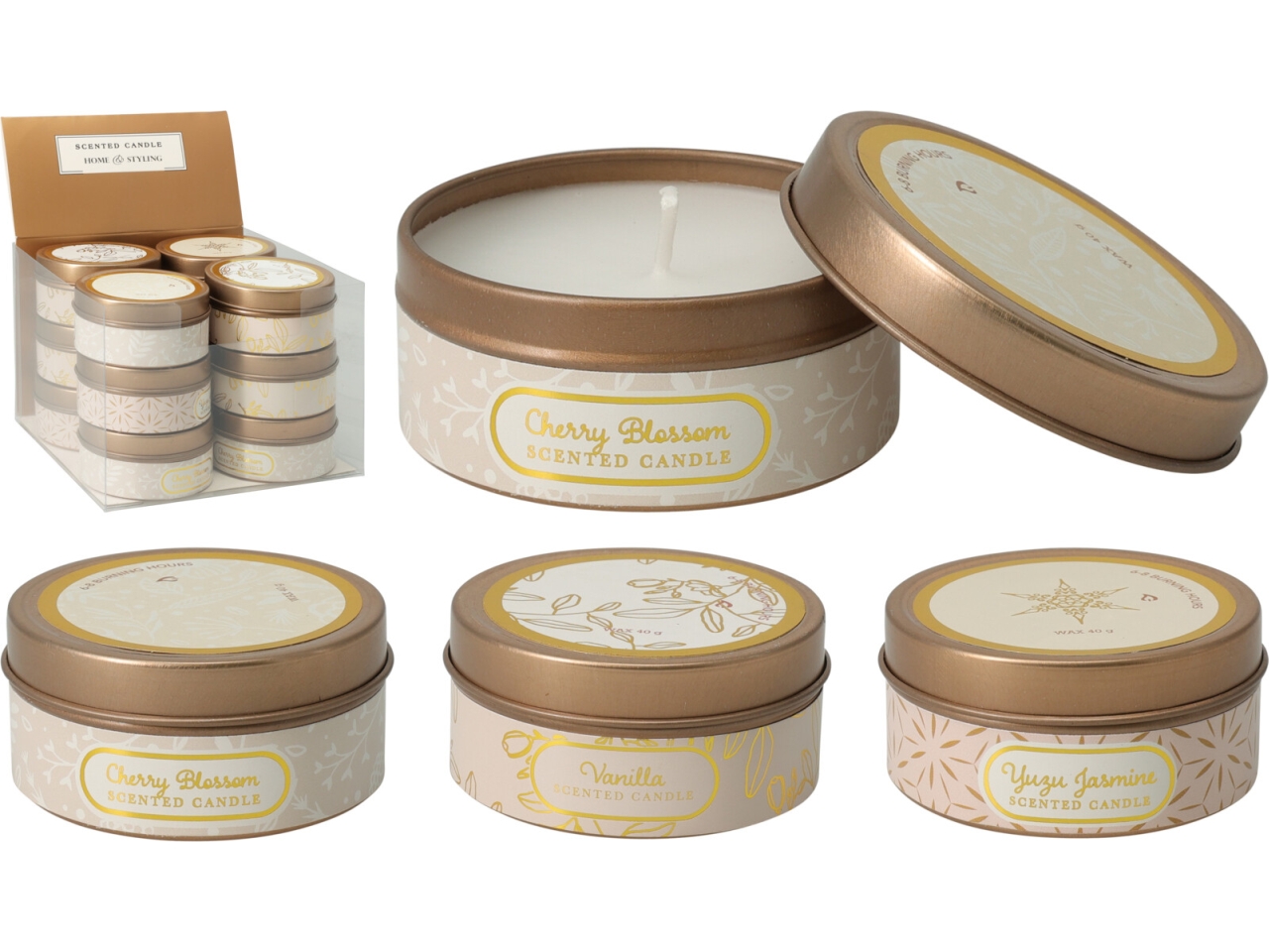 CANDELA IN SCATOLA LATTA 6X3CM ASS. 420214200 CANDELA IN SCATOLA LATTA 6X3CM ASS. 420214200