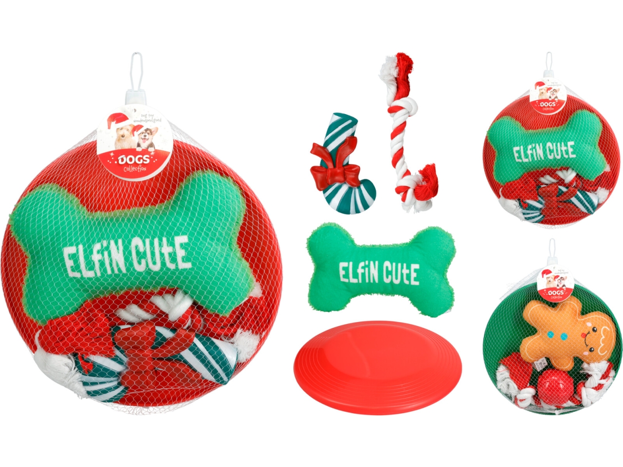 GIOCHI PER CANE NATALIZI 4PZ ASS. 495380170 GIOCHI PER CANE NATALIZI 4PZ ASS. 495380170