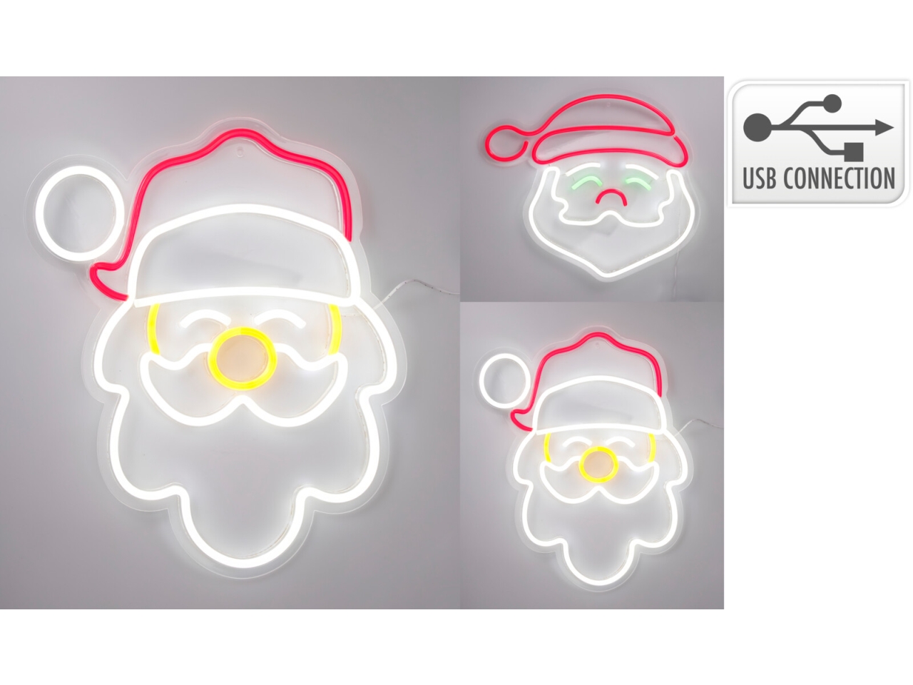 BABBO NATALE NEON DA PARETE C/USB LG1500030 BABBO NATALE NEON DA PARETE C/USB LG1500030