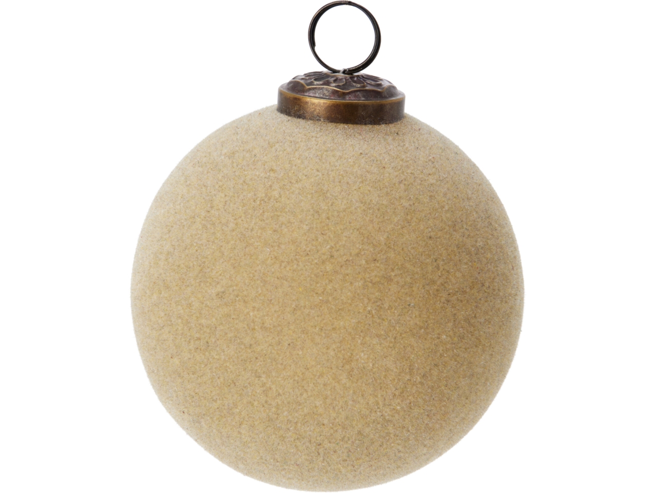 PALLA 10CM VETRO FLOCCATA BEIGE A75200200