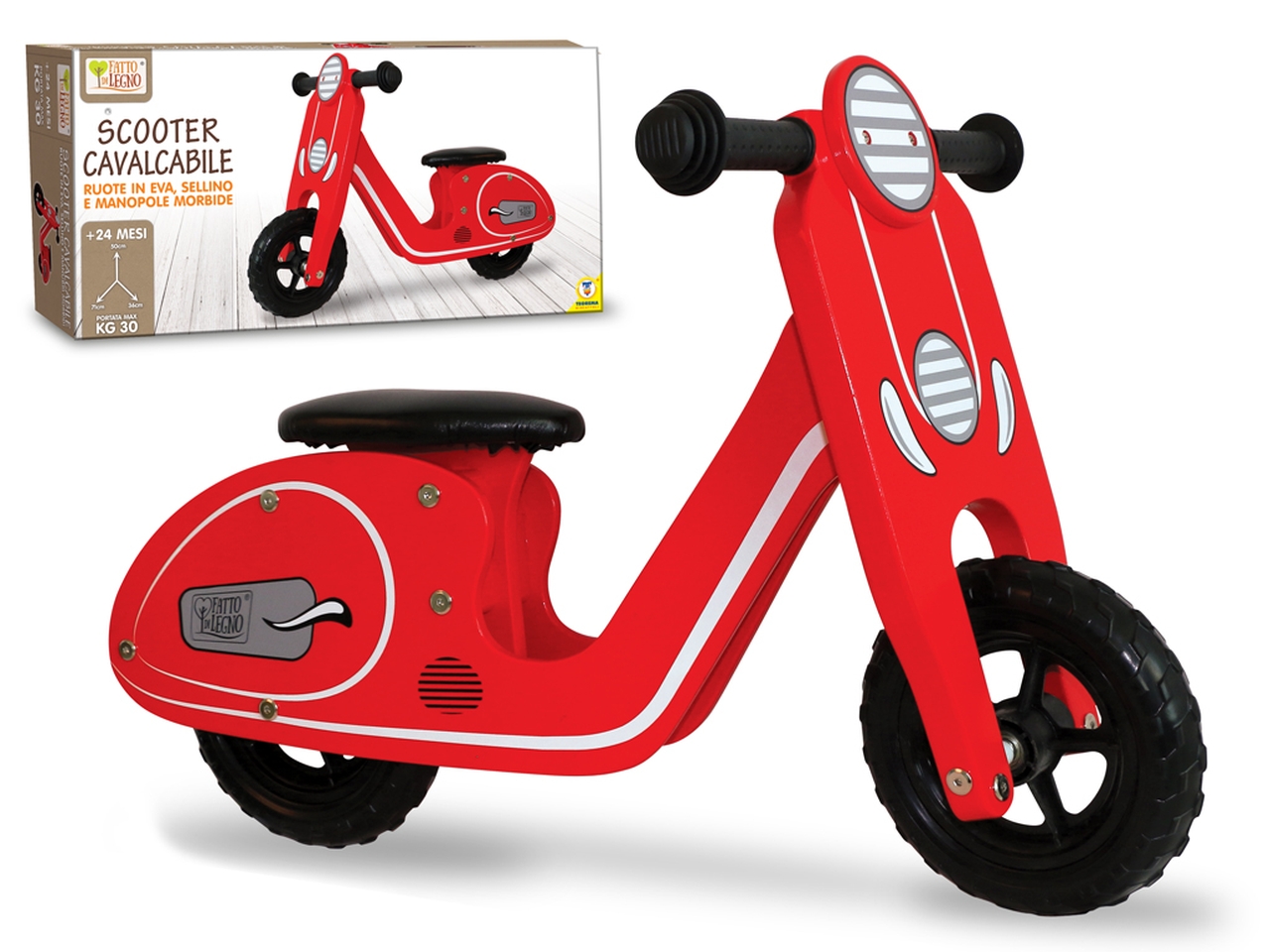 FATTO DI LEGNO SCOOTER IN LEGNO MAX.30KG 40595