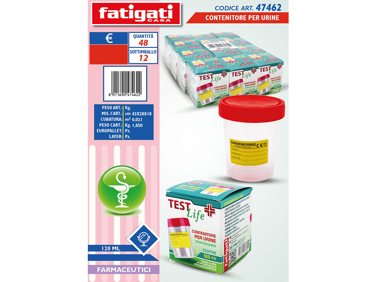 CONTENITORE PER URINE 120ML 47462