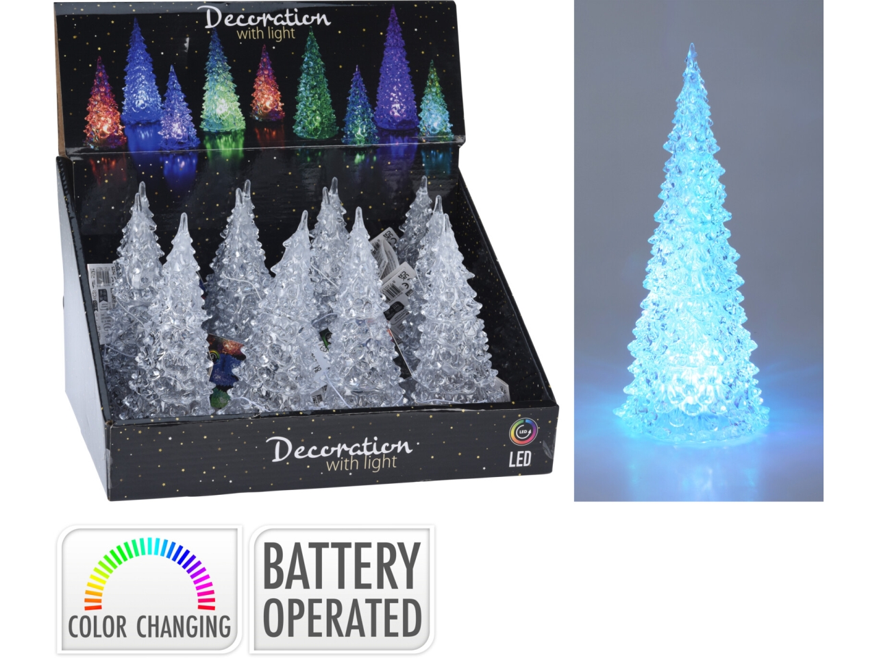 ALBERO 21CM ACRILICO C/LED COLOR 109990070 ALBERO 21CM ACRILICO C/LED COLOR 109990070