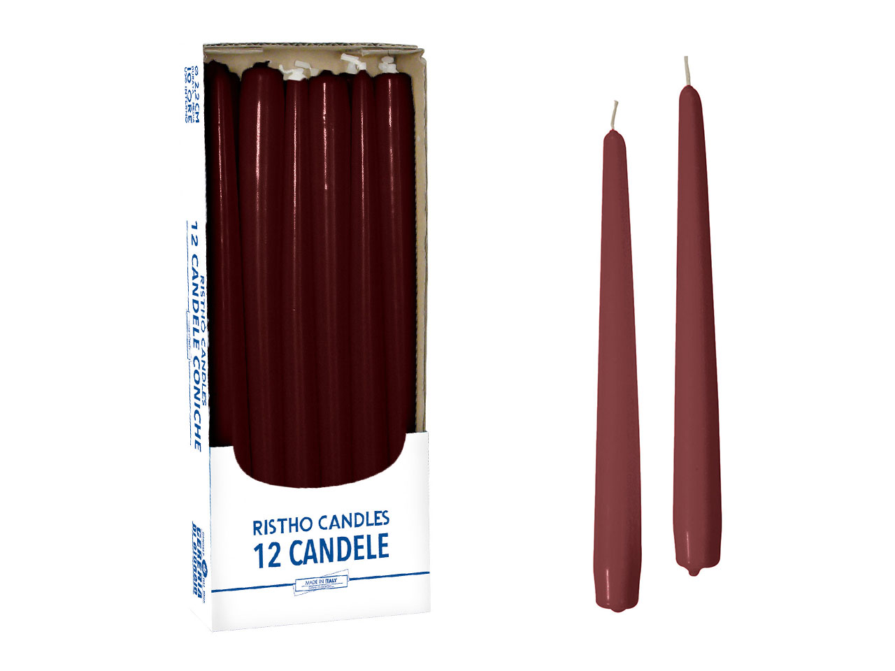 CANDELA CONICA H.30CM 12PZ BORGOGNA 56157 52