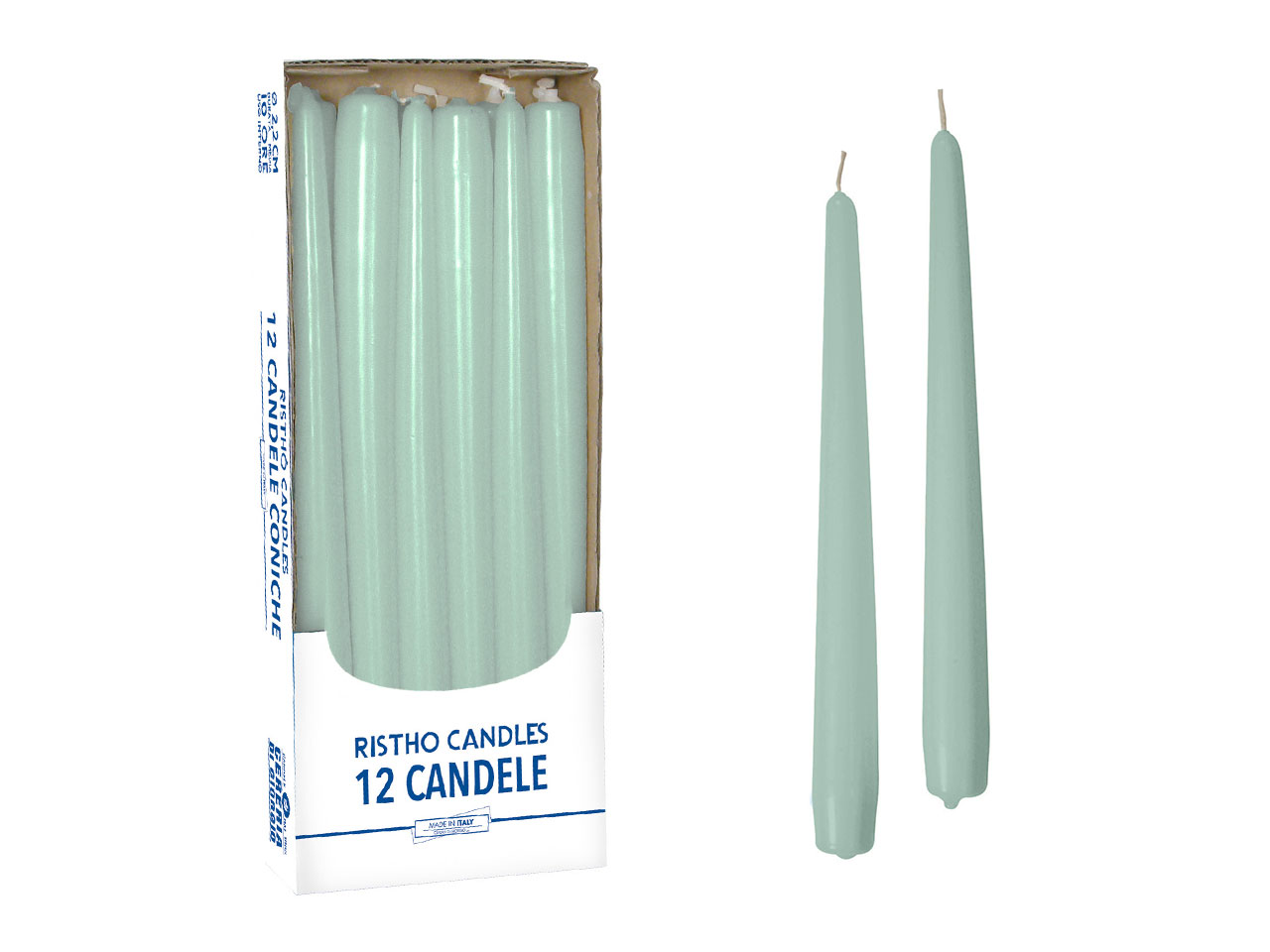 CANDELA CONICA H.30CM 12PZ VERDE VINTAGE 56157 41