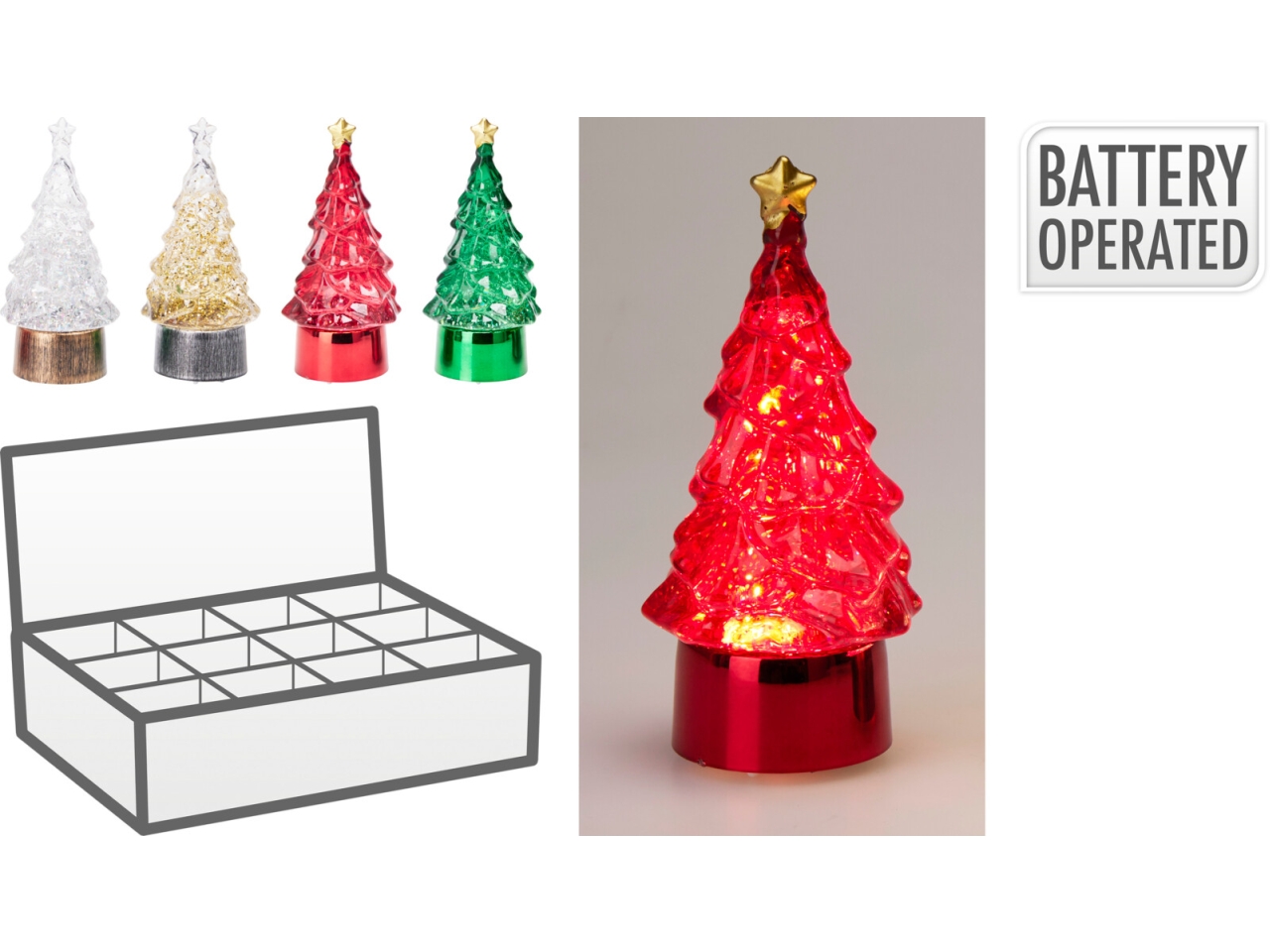 ALBERO 12CM IN ACRILICO C/LED COLORI ASS.AX5351320 ALBERO 12CM IN ACRILICO C/LED COLORI ASS.AX5351320