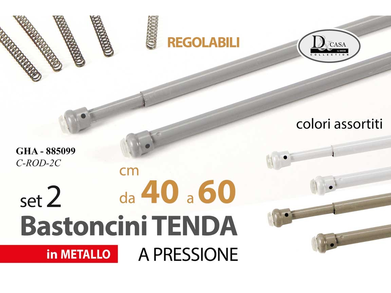 ASTE TENDA A PRESSIONE MET. 40/60CM ASS. 885099