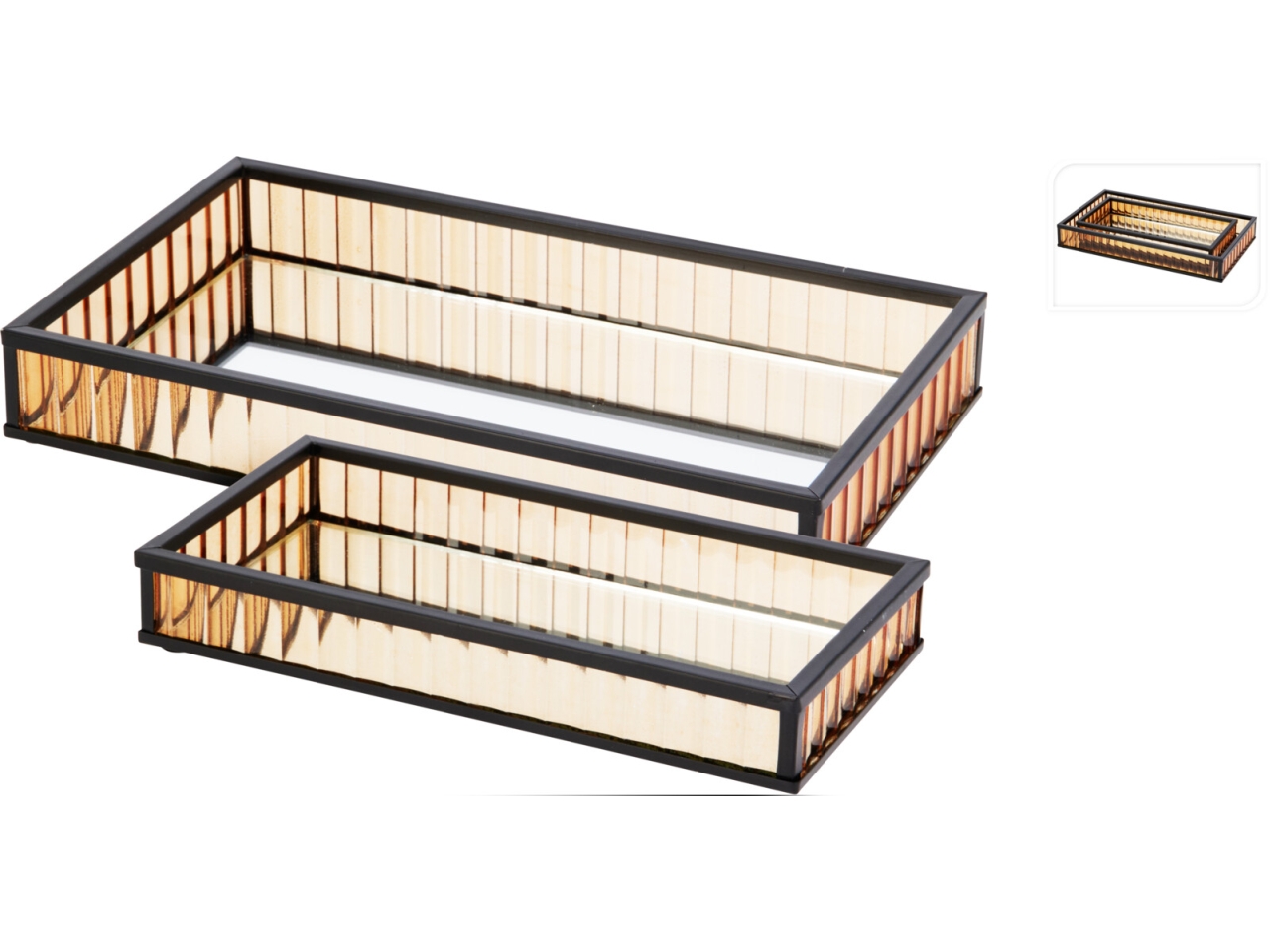 VASSOI VETRO E METALLO 2PZ DD1100020