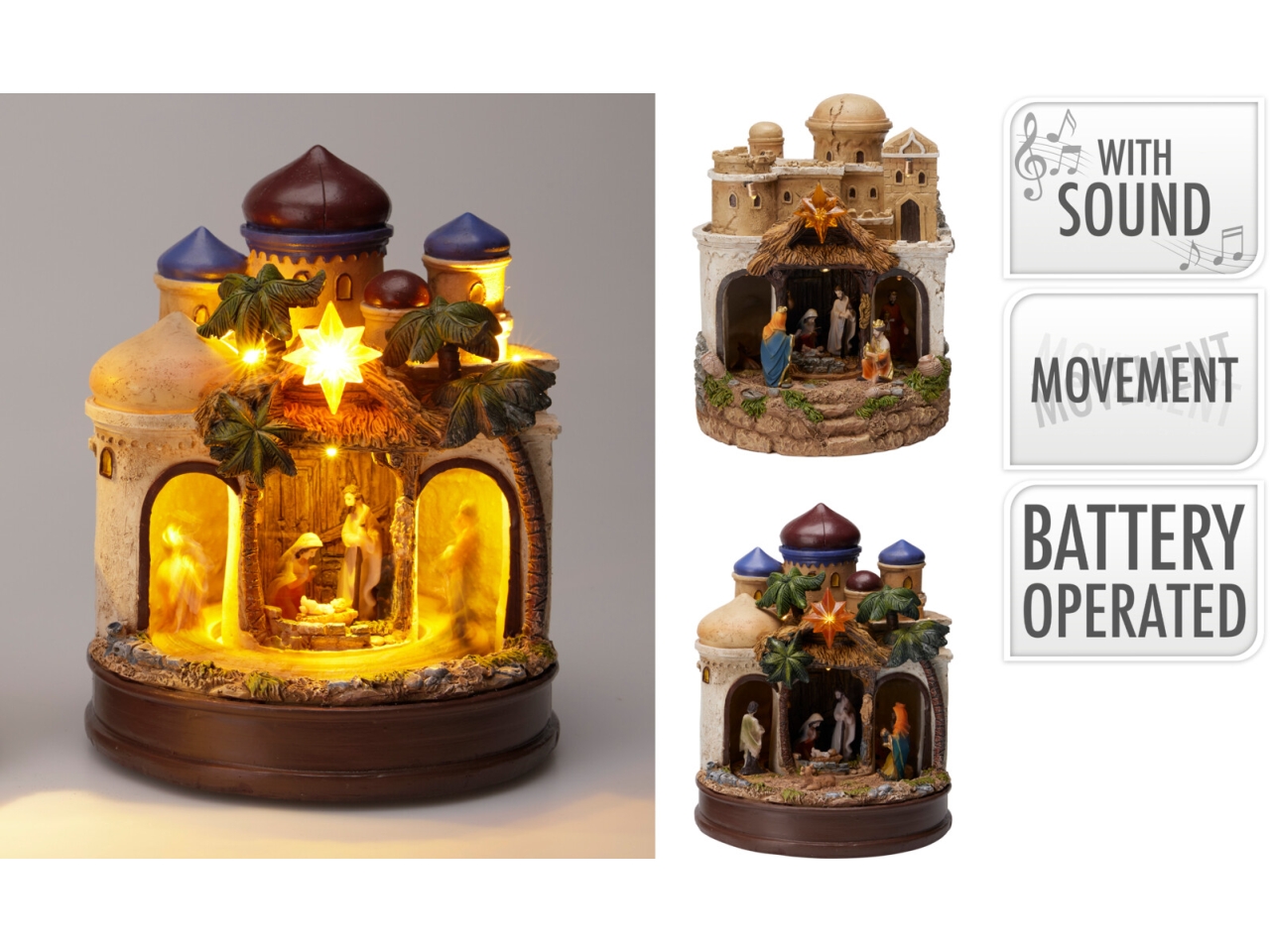 SCENARIO PRESEPE 22CM C/MUSICA+LED ASS. ABL100050 SCENARIO PRESEPE 22CM C/MUSICA+LED ASS. ABL100050