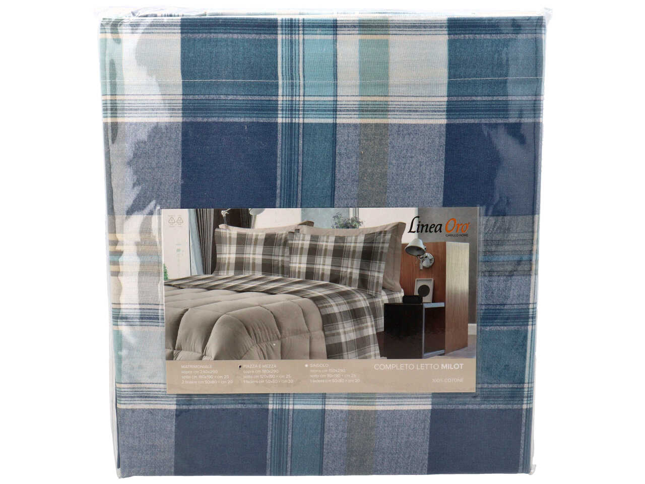 MILOT COMPLETO LETTO COTONE 1P1/2 BLU LN16930301