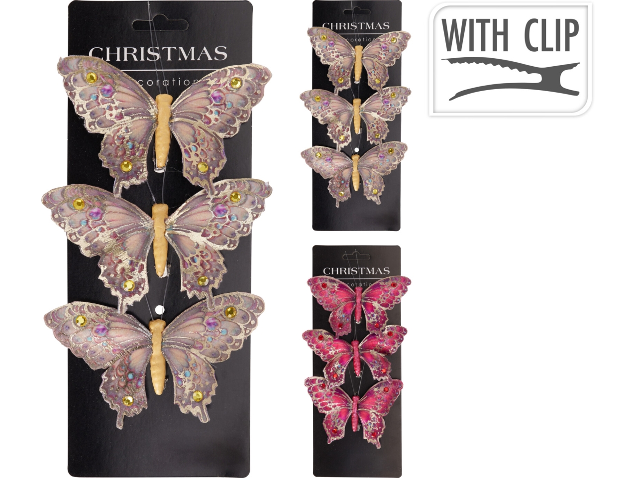 FARFALLE C/CLIP 2PZ 12CM ASS. CAA821130