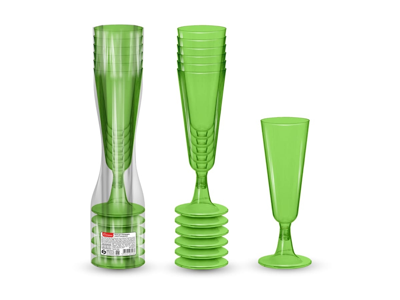 FLUTE CHAMPAGNE 125ML 6PZ VERDE 03801 FLUTE CHAMPAGNE 125ML 6PZ VERDE 03801