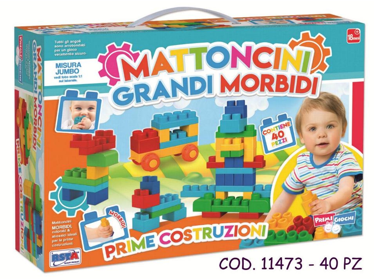 PLAYSET MATTONCINI GRANDI MORBIDI 40PZ 11473 PLAYSET MATTONCINI GRANDI MORBIDI 40PZ 11473