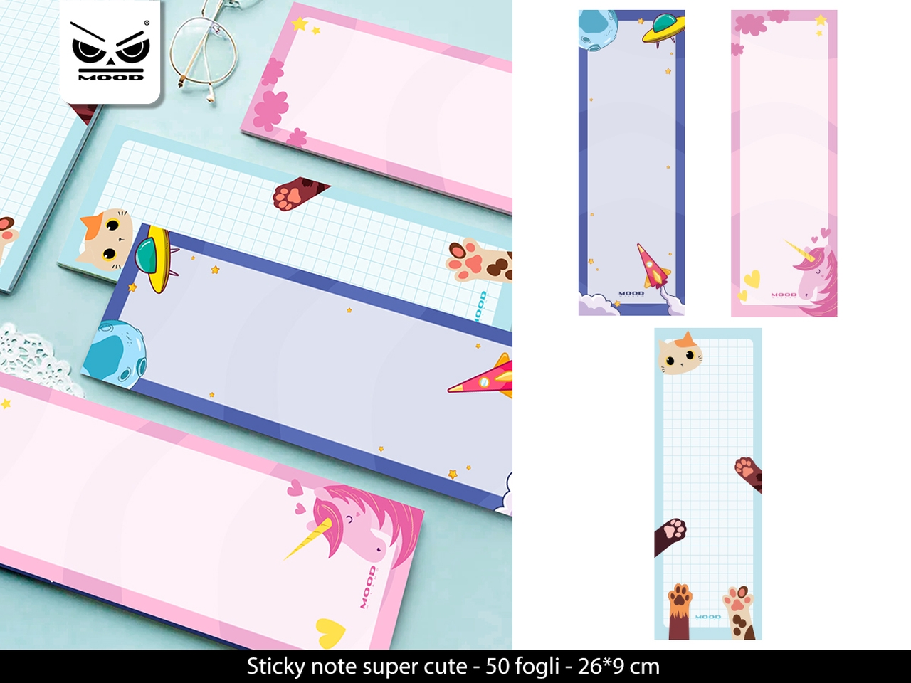 NOTES SUPER CUTE 26X9CM 50FG.ST7423
