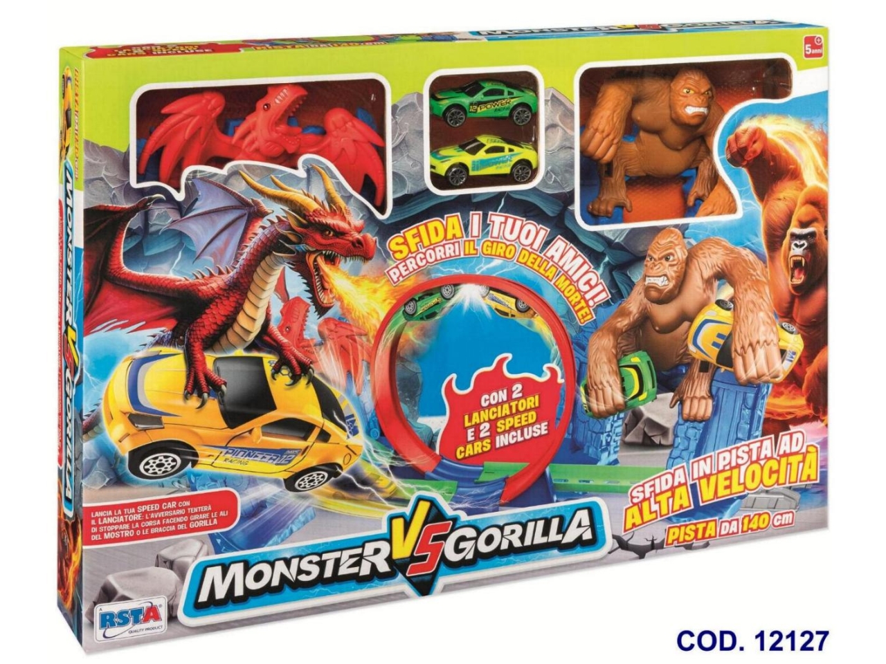 PISTA VELOCITA’ MONSTER VS GORILLA 140CM 12127 PISTA VELOCITA’ MONSTER VS GORILLA 140CM 12127