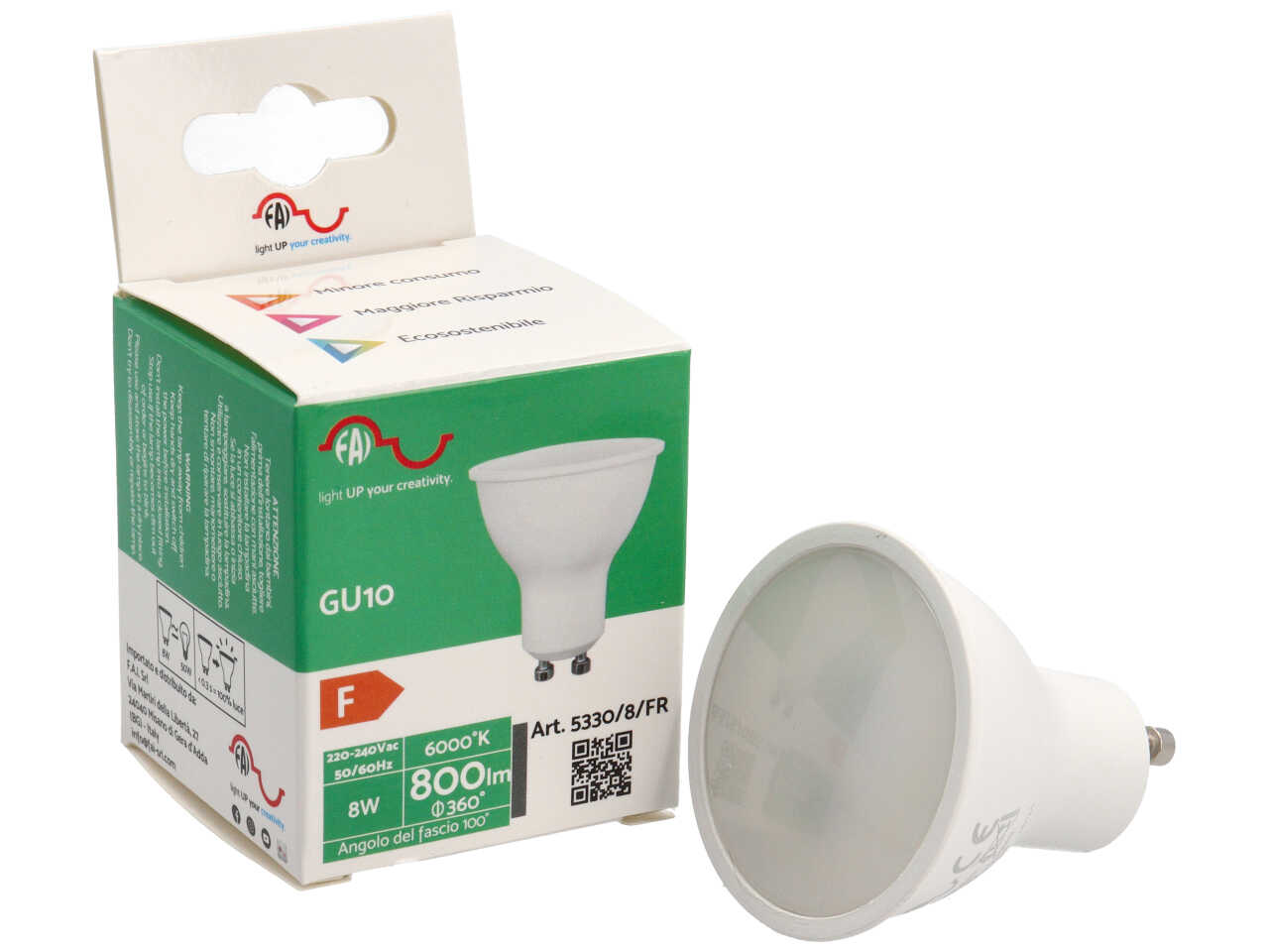 LAMPADA 8 LED SMD GU10 BIANCO FREDDO 5330/8/FR