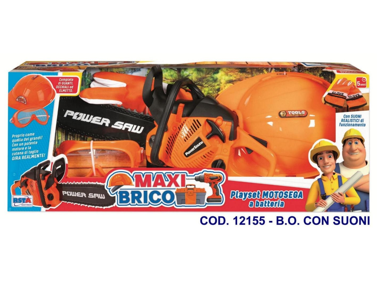 SET MOTOSEGA A BATTERIA C/CASCO/GUANTO/OCCH.12155