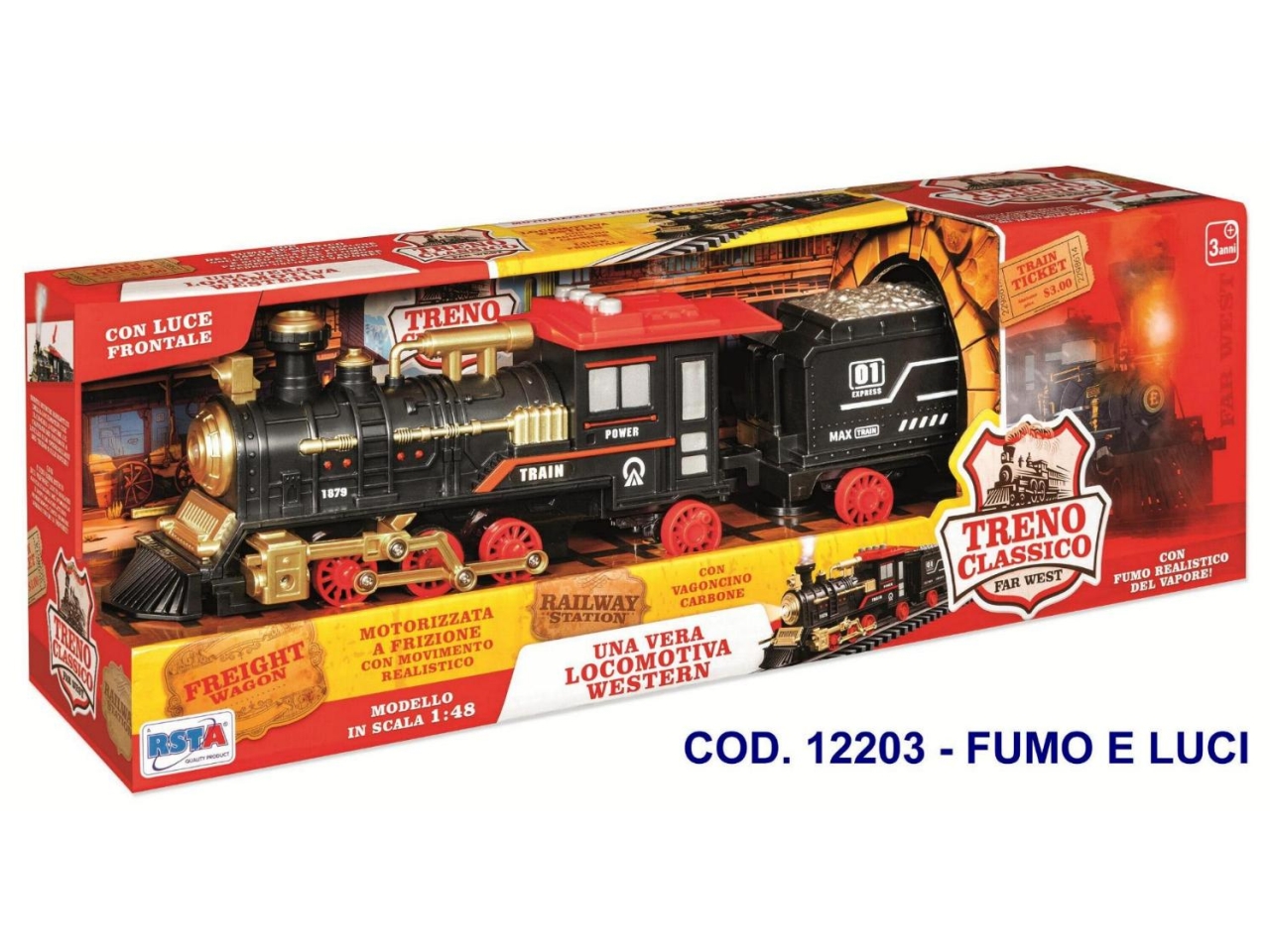 TRENO CLASSICO TRY ME SUONI FUMO E LUCI 1:48 12203 TRENO CLASSICO TRY ME SUONI FUMO E LUCI 1:48 12203