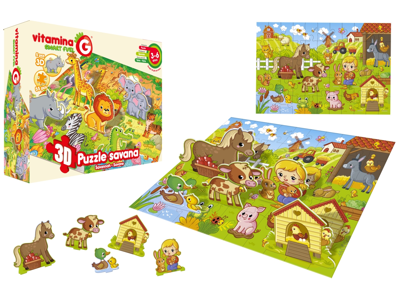 VITAMINA G PUZZLE FATTORIA/SAFARI 55PZ 3D 42269