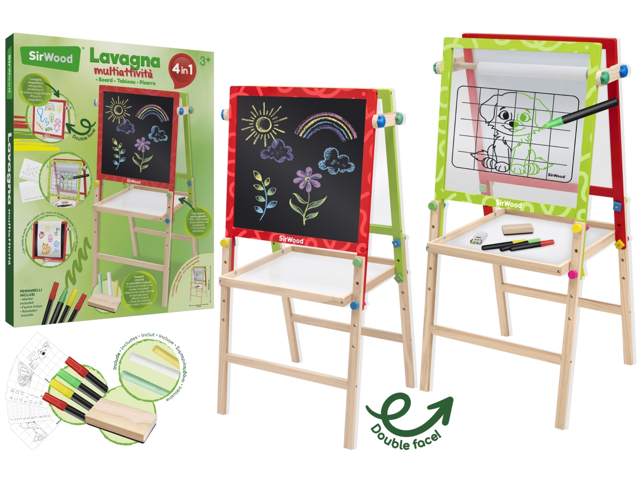 SIRWOOD LAVAGNA IN LEGNO C/ACC.53X50X109CM 42880 SIRWOOD LAVAGNA IN LEGNO C/ACC.53X50X109CM 42880