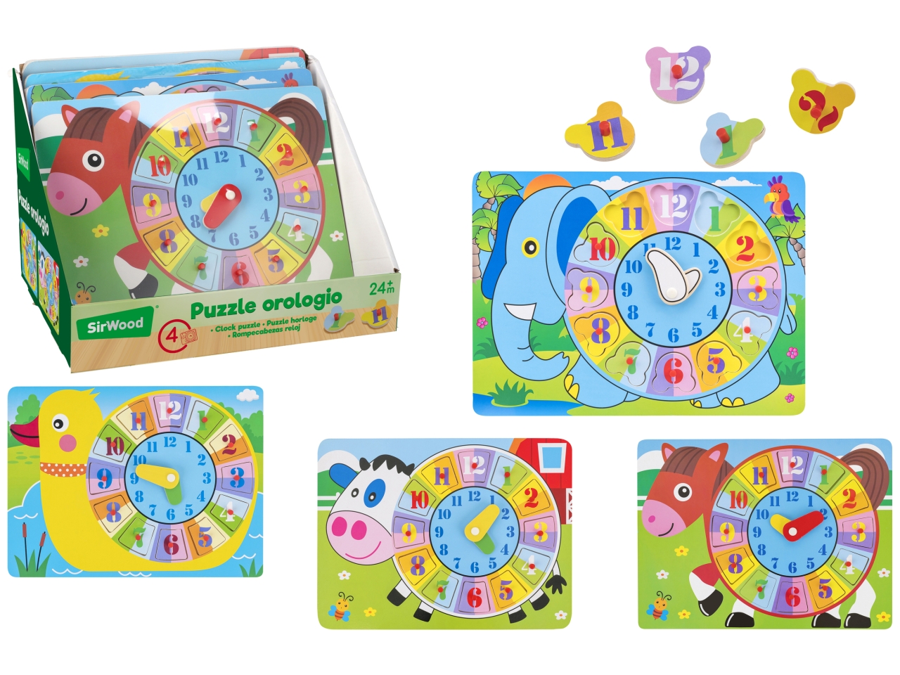 SIRWOOD PUZZLE OROLOGIO 30X22,7X0,8CM ASS 42878