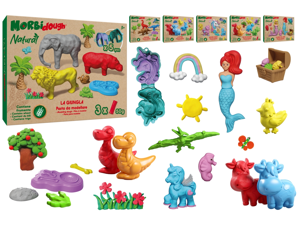 MORBIDOUGH MORBIDO 3 VASETTI DA 50GR E 6 FOR.42901 MORBIDOUGH MORBIDO 3 VASETTI DA 50GR E 6 FOR.42901