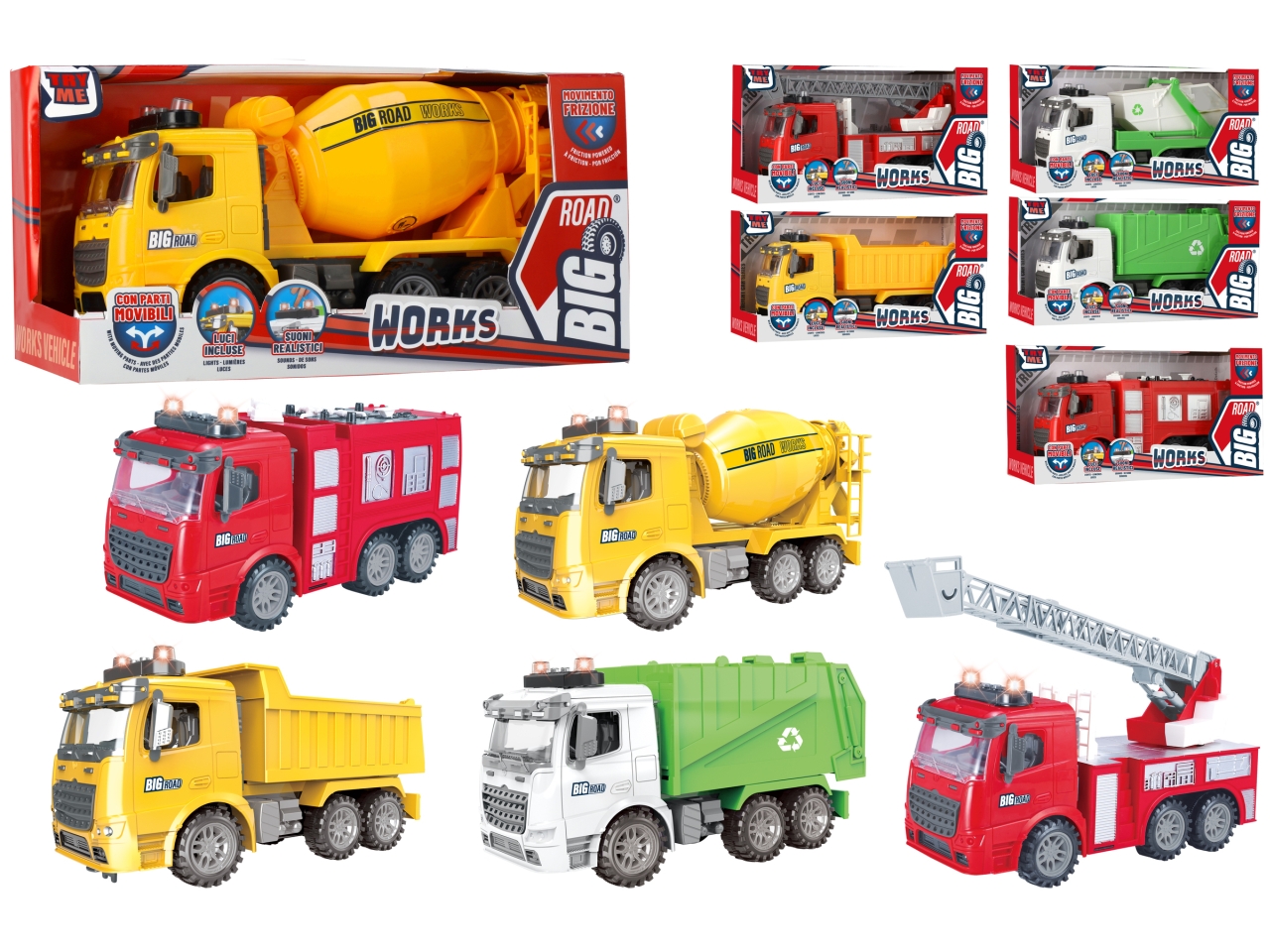 BIG ROAD MEZZI LAVORO BATT.C/LUCI /SUONI ASS 43024