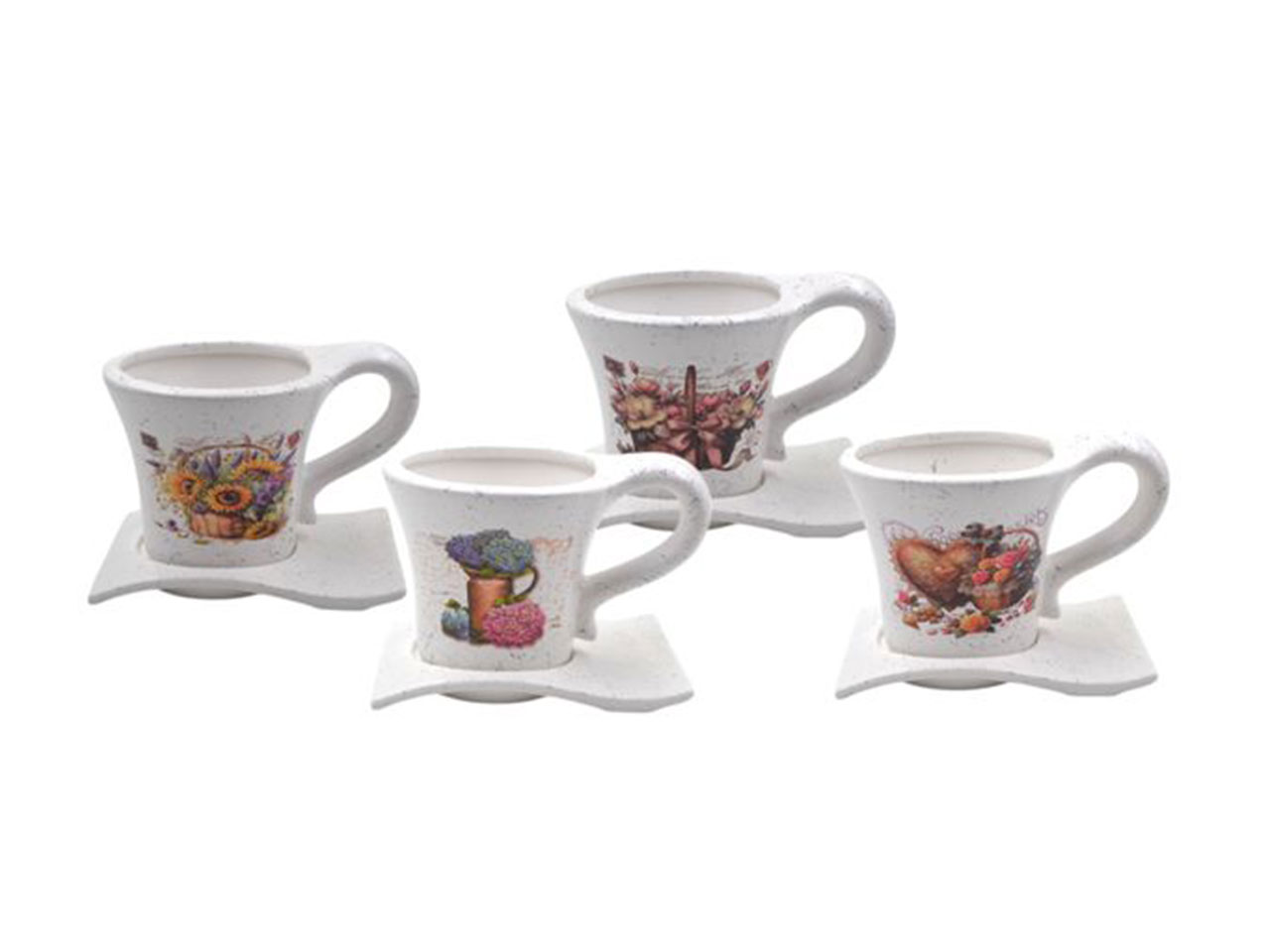 TAZZONE PICCOLO CON PIATTO IN CERAMICA 19X14CM J23
