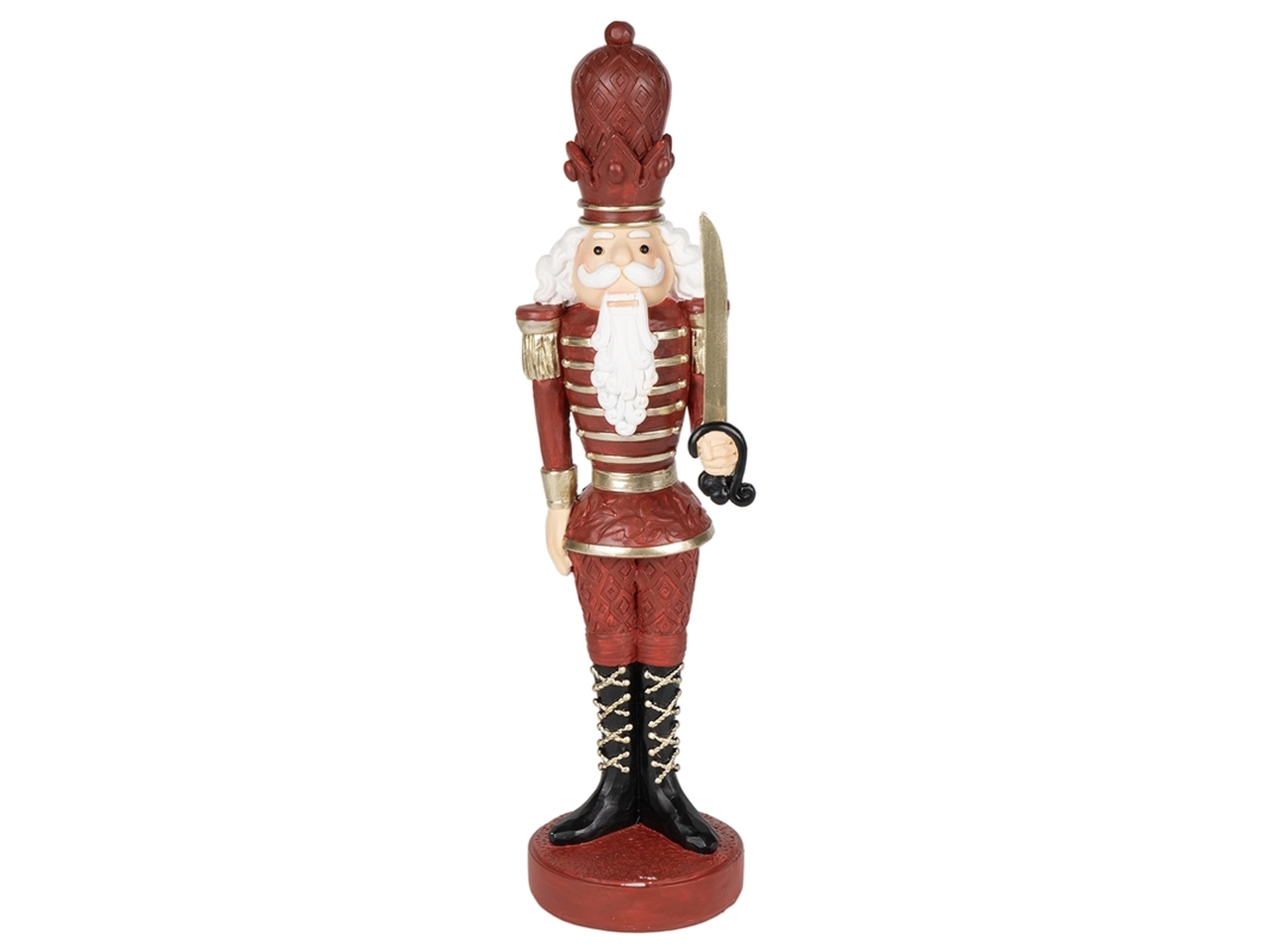 SCHIACCIANOCI 38CM RESINA ROSSO E ORO 138527