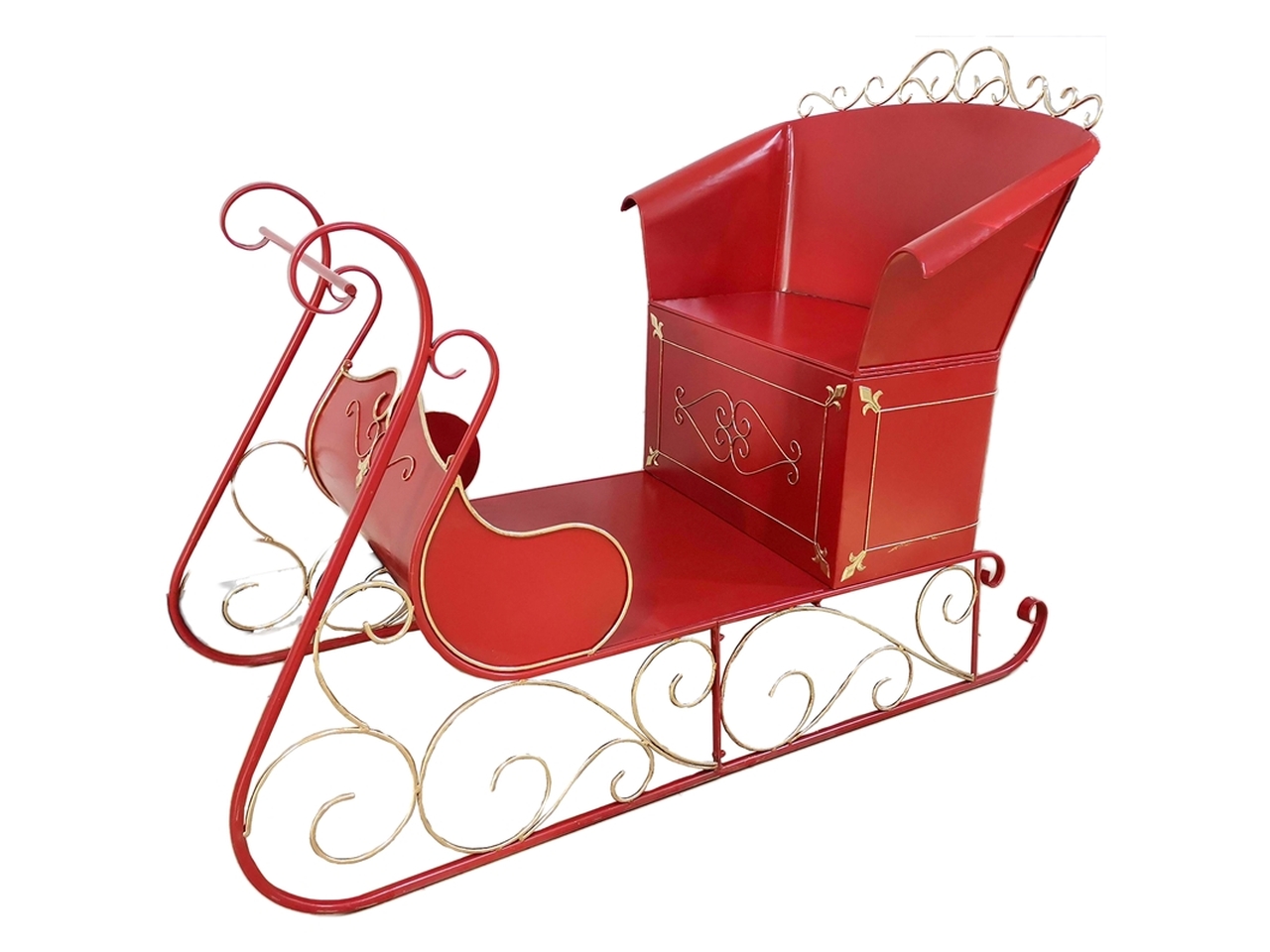 SLITTA METALLO 181X110X139CM ROSSA E ORO 138751