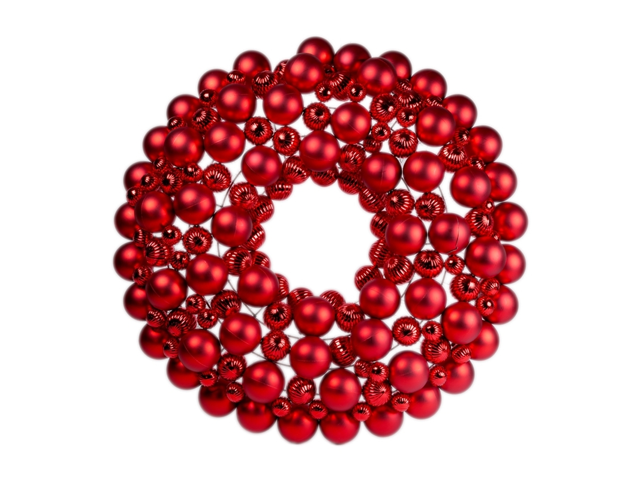 CORONA 80CM PALLE ROSSE 141526